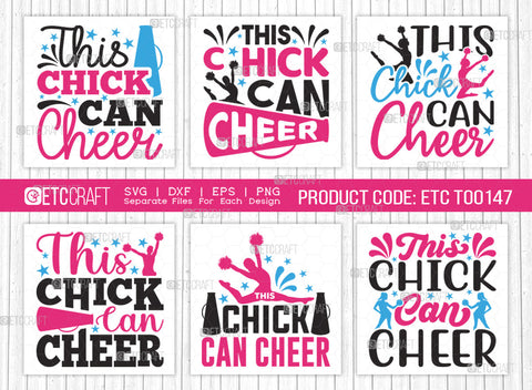 This Chick Can Cheer SVG Bundle, Cheerleading Svg, Cheer Svg, Cheer Life Svg, Cheer Team Svg, Cheer Quotes, ETC T00147 SVG ETC Craft 