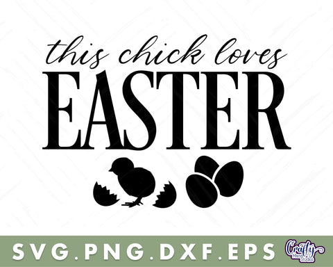 This Chick Loves Easter Svg | Funny Easter Round Sign SVG Crafty Mama Studios 