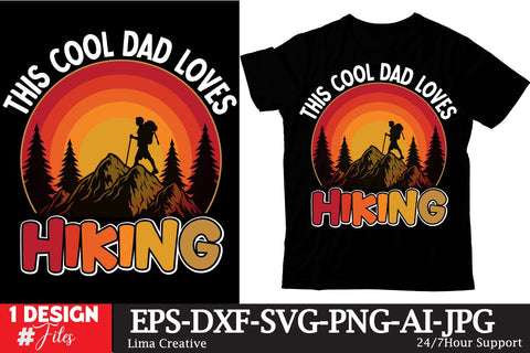 This Cool Dad Loves Hiking SVG Cute File, Father's Day retro T-shirt Design, Dad Sublimation PNG, Father's Day Retro Vintage T-shirt Design, Father's Day Clip Art,Dad SVG Bundle SVG Insomnia Std 