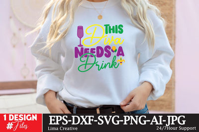 This Diva Needs A Drink SVG Cute File SVG Insomnia Std 