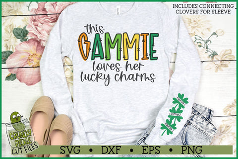 This Gammie Loves Her Lucky Charms on Sleeve SVG File SVG Crunchy Pickle 