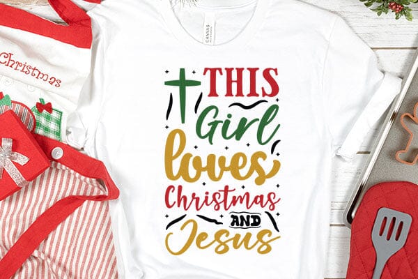 this girl loves christmas and jesus SVG Angelina750 