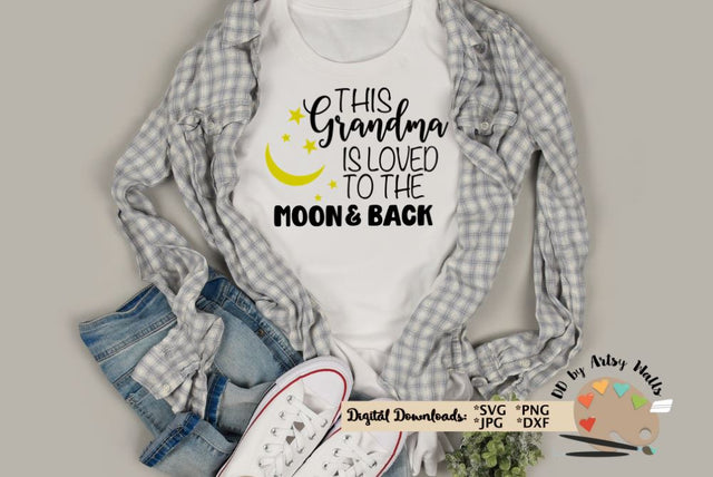 This Grandma is loved to the moon and back - Cute Grandma svg dxf SVG The Artsy Spot 