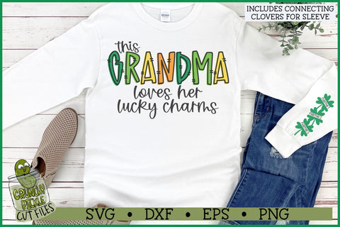 This Grandma Loves Her Lucky Charms on Sleeve SVG File SVG Crunchy Pickle 