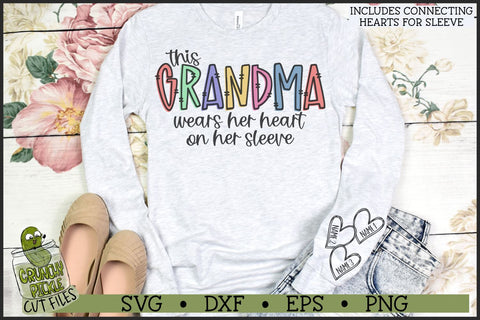 This Grandma Wears Her Heart on Her Sleeve SVG File SVG Crunchy Pickle 