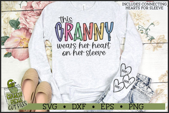 This Granny Wears Her Heart on Her Sleeve SVG File SVG Crunchy Pickle 