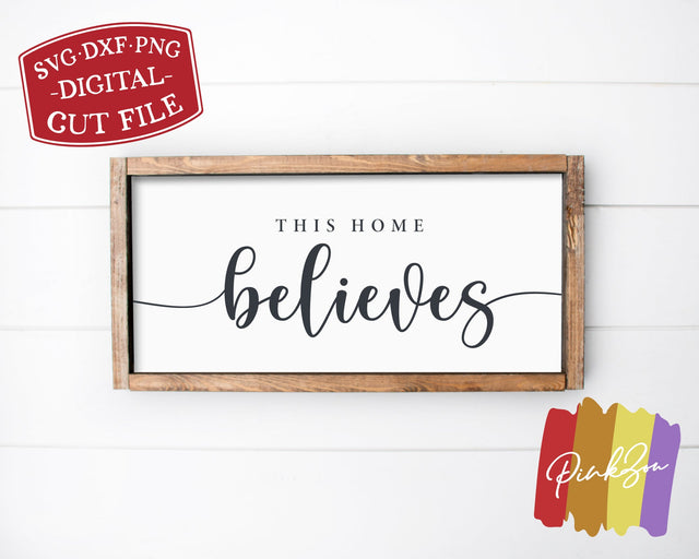 This Home Believes SVG Files | Farmhouse Christmas Svg | Santa Claus Svg | Christmas Svg | Commercial Use | Cricut | Silhouette | Digital Cut Files (1106883471) SVG PinkZou 