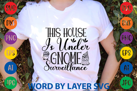 This House Is Under Gnome Surveillance, Gnome SVG Design SVG Rafiqul20606 