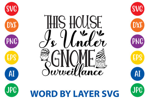 This House Is Under Gnome Surveillance, Gnome SVG Design SVG Rafiqul20606 