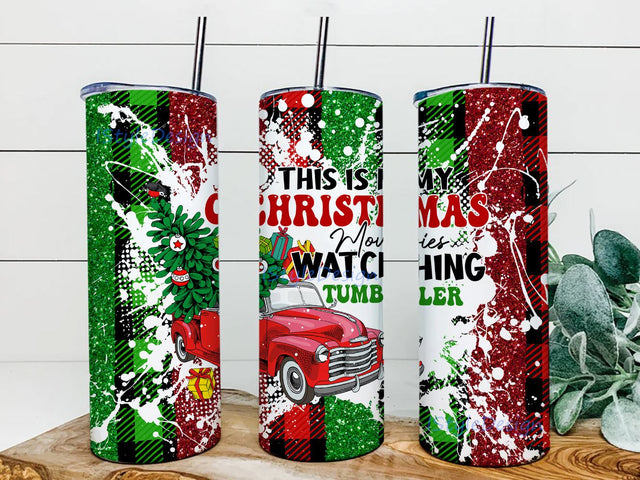 This Is My Christmas Movies Watching 20oz Skinny Tumbler Sublimation Designs for Straight Tapered Tumbler Design - PNG Digital Download Sublimation iStyleDesign 