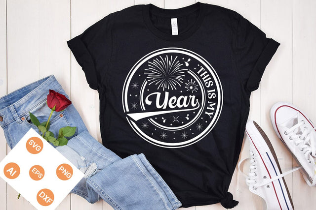 This is My Year Round Sign SVG, Happy New Year 2024 Svg, Happy New Year SVG Design, SVGs,Quotes and Sayings,Food & Drink,On Sale, Print & Cut SVG DesignPlante 503 