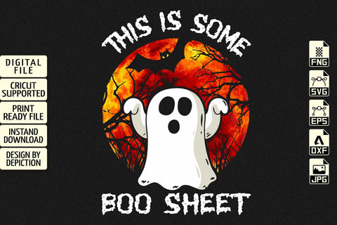 This Is Some Boo Sheet T-Shirt, Halloween Shirt Print Template Sketch DESIGN Depiction Studio 