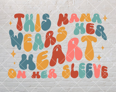 This Mama Wears Her Heart On Her Sleeve SVG Bundle, 10 Designs + 12 Candy Hearts, This Auntie Wears SVG, This Grandma Wears SVG, This Nana Wears SVG SVG HappyDesignStudio 