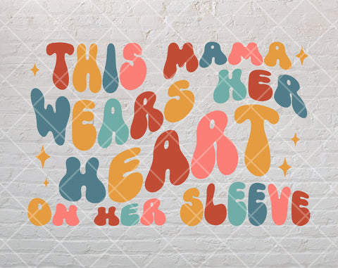 This Mama Wears Her Heart On Her Sleeve SVG Bundle, 10 Designs + 12 Candy Hearts, This Auntie Wears SVG, This Grandma Wears SVG, This Nana Wears SVG SVG HappyDesignStudio 