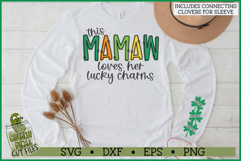 This Mamaw Loves Her Lucky Charms on Sleeve SVG File SVG Crunchy Pickle 