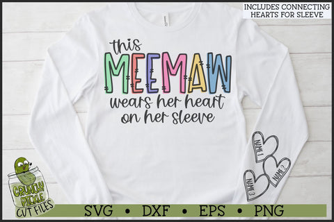This Meemaw Wears Her Heart on Her Sleeve SVG File SVG Crunchy Pickle 