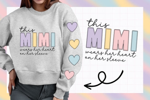 This mom wears her heart, Mothers day Sublimation Bundle, Grandma Sublimation Bundle Sublimation PixelKat 