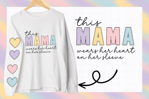 This mom wears her heart, Mothers day Sublimation Bundle, Grandma Sublimation Bundle Sublimation PixelKat 