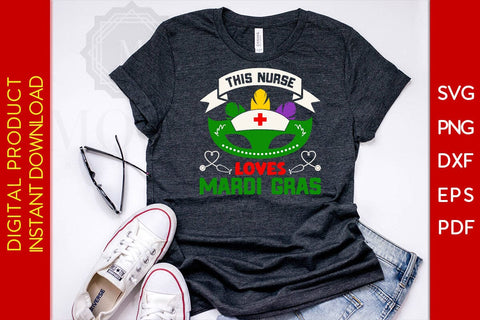 This Nurse Loves Mardi Gras SVG PNG PDF Cut File SVG Creativedesigntee 