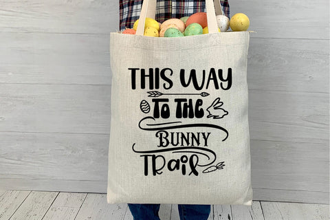 This Way to the Bunny Trail SVG I Easter Sign SVG I Easter SVG Happy Printables Club 
