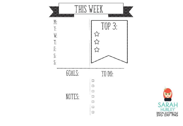This Week Planner SVG Sarah Hurley 