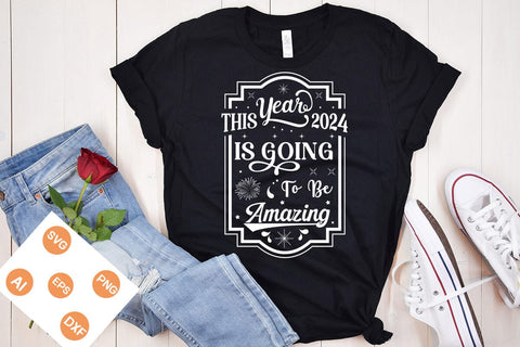 This Year 2024 Is Going To Be Amazing Round Sign SVG, Happy New Year 2024 Svg, Happy New Year SVG Design, SVGs,Quotes and Sayings,Food & Drink,On Sale, Print & Cut SVG DesignPlante 503 