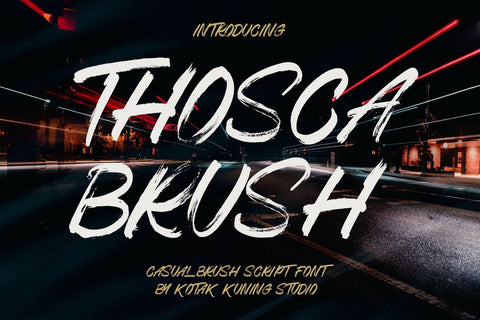 Thosca Brush Font Font Kotak Kuning Studio 