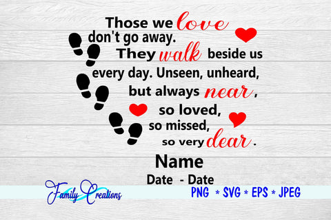 Those We love don't go away They walk Beside us everyday SVG Family Creations 