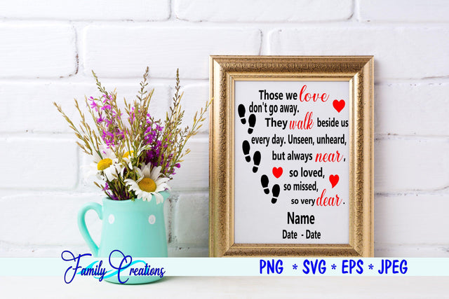 Those We love don't go away They walk Beside us everyday SVG Family Creations 