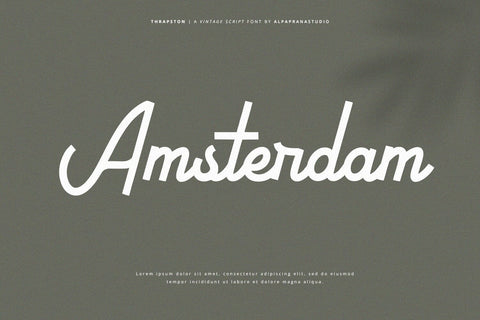 Thrapston - Vintage Script Font Font Alpaprana Studio 