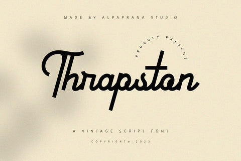 Thrapston - Vintage Script Font Font Alpaprana Studio 