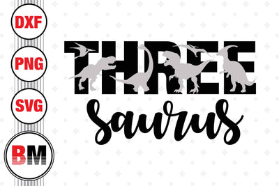 Three Birthday Saurus SVG, PNG, DXF Files SVG BMDesign 
