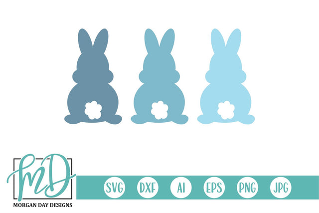 Three Easter Bunnies SVG Morgan Day Designs 