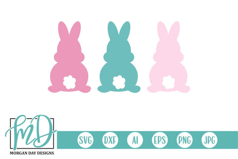 Three Easter Bunnies SVG Morgan Day Designs 