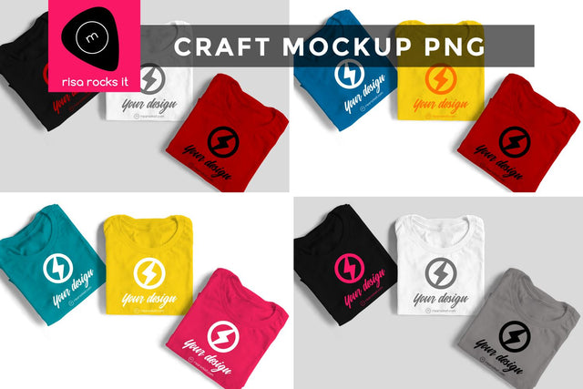 Three Folded Tees Craft PNG Mockup Mock Up Photo Risa Rocks It 