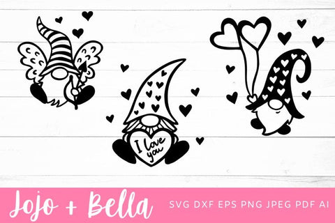 Three Gnomes svg, Valentines Hearts svg, Valentines Day, Gnome svg, Gnomes svg, Valentines Day SVG Gnome, Valentine, Love, Heart, Cute svg SVG Jojo&Bella 