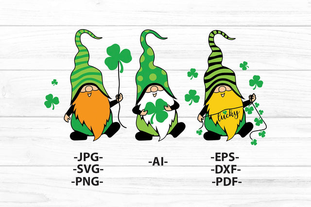 Three gnomies svg, Gnomies valentine, St Patricks Day SVG, St Patricks Day mug, Svg ,Lucky gnome tshirt, Colored Gnomies, Svg Cut Files SVG 1uniqueminute 