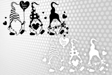 Three gnomies svg | I love you Svg | St Patricks Day SVG | Black and Whive Svg | St Patricks Day mug | Lucky gnome tshirt | Gnomie Svg SVG 1uniqueminute 