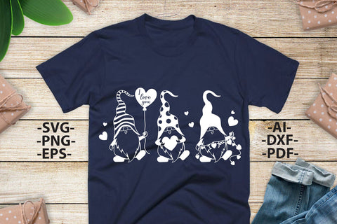 Three gnomies svg | I love you Svg | St Patricks Day SVG | Black and Whive Svg | St Patricks Day mug | Lucky gnome tshirt | Gnomie Svg SVG 1uniqueminute 