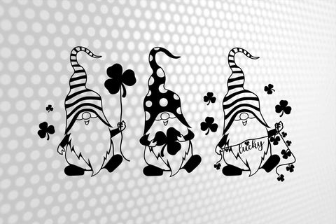 Three gnomies svg | St Patricks Day SVG | Black and Whive Svg | St Patricks Day mug | Lucky gnome tshirt | Gnomie Svg SVG 1uniqueminute 