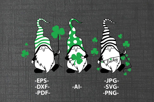 Three gnomies svg | St Patricks Day SVG | St Patricks Day mug | Gnomie Svg | Lucky gnome tshirt | Cricut files SVG 1uniqueminute 