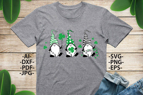 Three gnomies svg | St Patricks Day SVG | St Patricks Day mug | Gnomie Svg | Lucky gnome tshirt | Cricut files SVG 1uniqueminute 