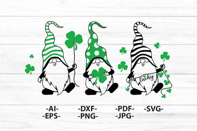 Three gnomies svg | St Patricks Day SVG | St Patricks Day mug | Lucky gnome tshirt | Silhouette Cameo,Cricut files SVG 1uniqueminute 
