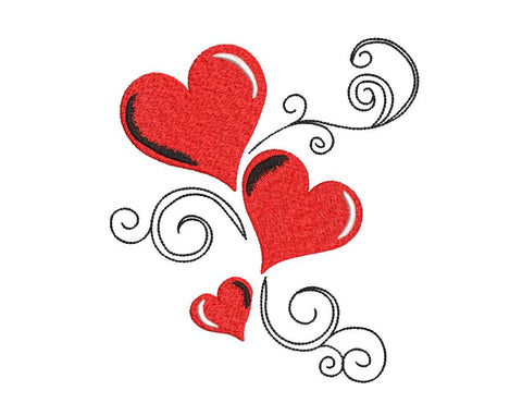 Three Hearts Machine Embroidery Design Embroidery/Applique DESIGNS Canada Embroidery 