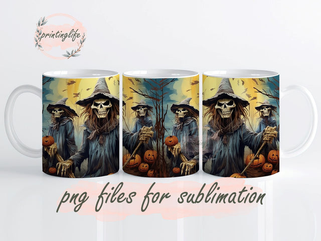 Three Scarecrows With Pumpkins Sublimation Design Digital Download PNG Instant Sublimation PrintingLife 