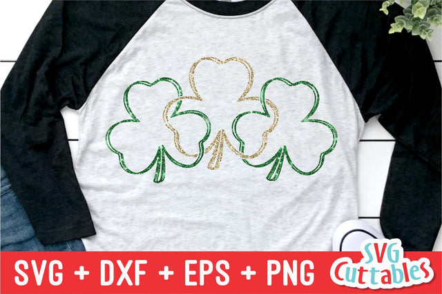 Three Shamrocks Svg Cuttables 