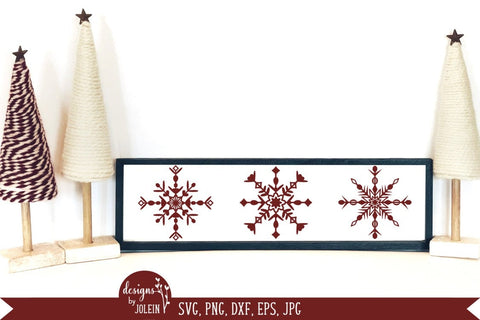 Three snowflakes SVG Designs by Jolein 