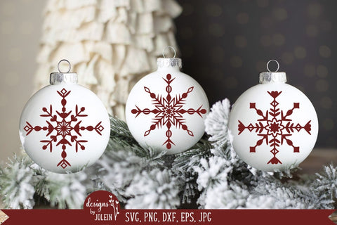Three snowflakes SVG Designs by Jolein 
