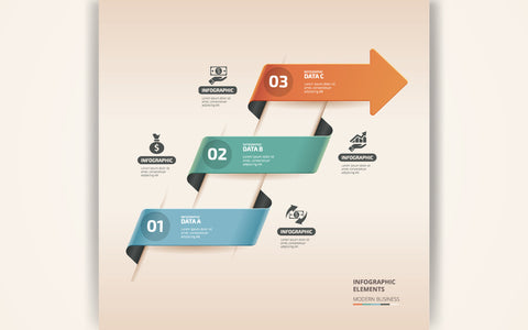 Three steps modern infographic template design elements SVG naemmiah021 