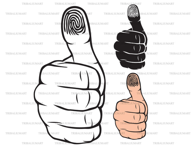 Thumb up with fingerprint SVG TribaliumArtSF 